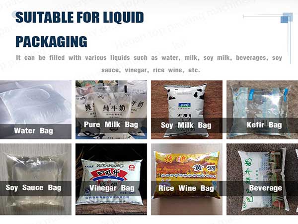 Water packing machine has applications of milk, vinegar, soy sauce, etc.